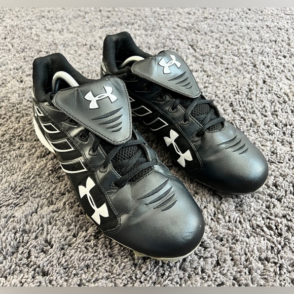 Under Armour Raptor Low Baseball Cleats Black/Silver - Size 11.5 - Picture 2 of 10